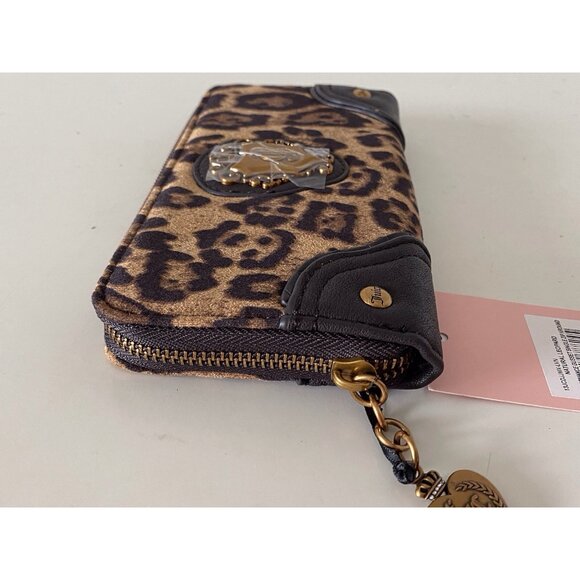 Juicy Couture Juicy Romance Gusset Single Zip Around Natural Leopard VIRAL NEW - Picture 12 of 16